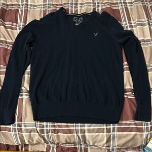 Mens black V-Neck Sweater